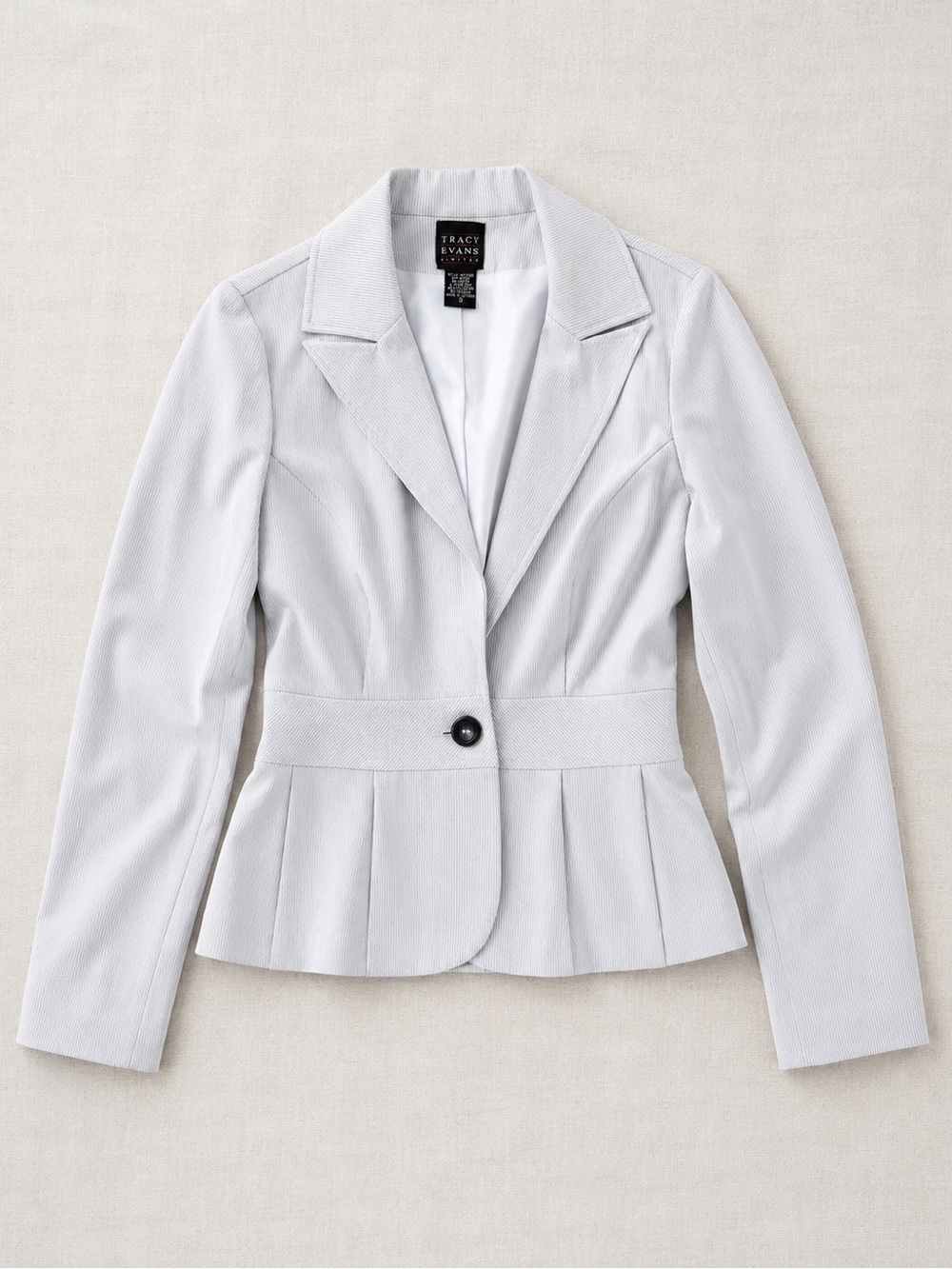 Tracy Evans Light Gray Tailored Peplum Blazer